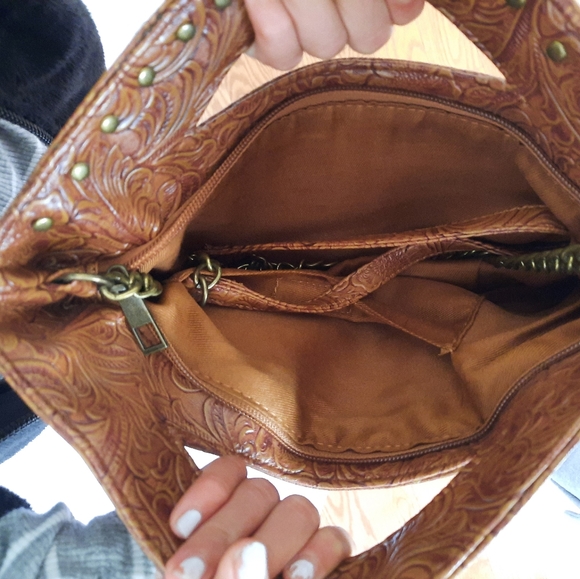 ALDO brown purse with brass detailing - Picture 3 of 6